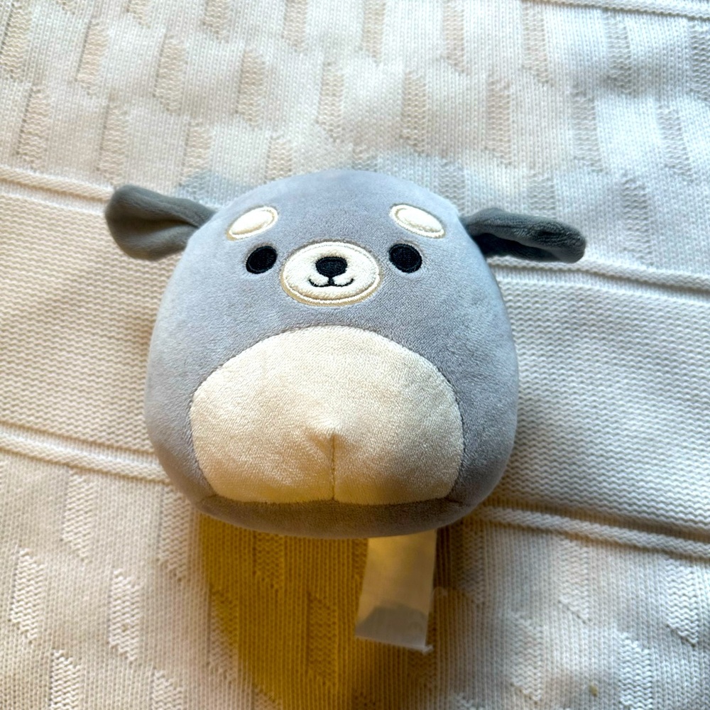 Squishmallows Gray and Cream Plush Dog